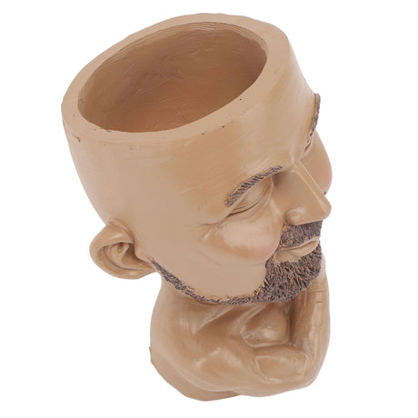Head Planter Resin Face Planter Weather Resistance Drain Hole Plant Pot for Home Garden Office Dark Color