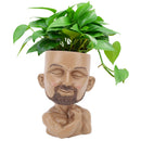 Head Planter Resin Face Planter Weather Resistance Drain Hole Plant Pot for Home Garden Office Dark Color