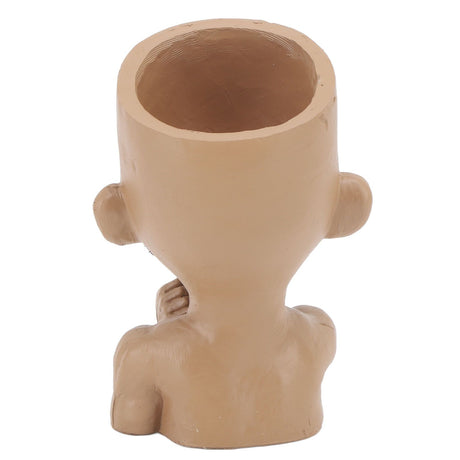 Head Planter Resin Face Planter Weather Resistance Drain Hole Plant Pot for Home Garden Office Dark Color