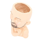 Head Planter Resin Face Planter Weather Resistance Drain Hole Plant Pot for Home Garden Office Light Color