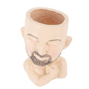 Head Planter Resin Face Planter Weather Resistance Drain Hole Plant Pot for Home Garden Office Light Color