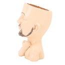 Head Planter Resin Face Planter Weather Resistance Drain Hole Plant Pot for Home Garden Office Light Color