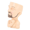 Head Planter Resin Face Planter Weather Resistance Drain Hole Plant Pot for Home Garden Office Light Color