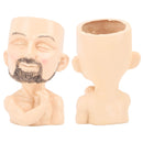 Head Planter Resin Face Planter Weather Resistance Drain Hole Plant Pot for Home Garden Office Light Color