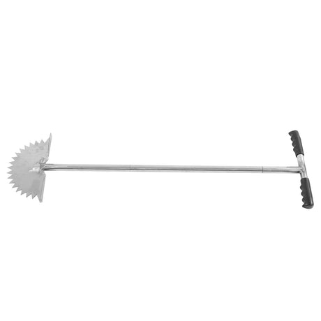 Manual Lawn Edger with Saw Tooth Blade Half Moon Edger Lawn Tool with T Grip Handle for Cleaning Edges Along Sidewalks