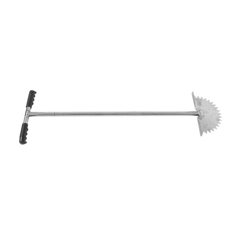 Manual Lawn Edger with Saw Tooth Blade Half Moon Edger Lawn Tool with T Grip Handle for Cleaning Edges Along Sidewalks
