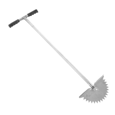 Manual Lawn Edger with Saw Tooth Blade Half Moon Edger Lawn Tool with T Grip Handle for Cleaning Edges Along Sidewalks