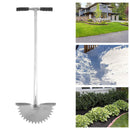 Manual Lawn Edger with Saw Tooth Blade Half Moon Edger Lawn Tool with T Grip Handle for Cleaning Edges Along Sidewalks