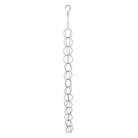 Metal Rain Chain Drainage Function Decorative Ring Wind Chime with Hook for Home Balcony Patio