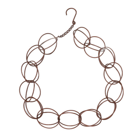 Metal Rain Chain Drainage Function Decorative Ring Wind Chime with Hook for Home Balcony Patio