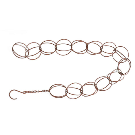 Metal Rain Chain Drainage Function Decorative Ring Wind Chime with Hook for Home Balcony Patio