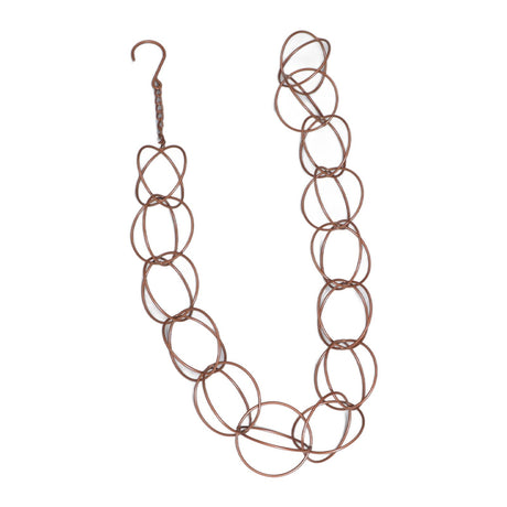 Metal Rain Chain Drainage Function Decorative Ring Wind Chime with Hook for Home Balcony Patio