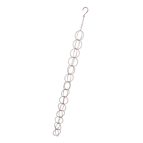 Metal Rain Chain Drainage Function Decorative Ring Wind Chime with Hook for Home Balcony Patio