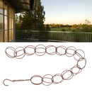 Metal Rain Chain Drainage Function Decorative Ring Wind Chime with Hook for Home Balcony Patio