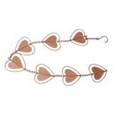 Metal Rain Chain Drainage Function Decorative Heart Shape Wind Chime with Hook for Balcony Patio Corridor