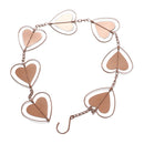 Metal Rain Chain Drainage Function Decorative Heart Shape Wind Chime with Hook for Balcony Patio Corridor