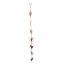 Metal Rain Chain Drainage Function Decorative Heart Shape Wind Chime with Hook for Balcony Patio Corridor