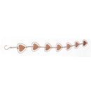 Metal Rain Chain Drainage Function Decorative Heart Shape Wind Chime with Hook for Balcony Patio Corridor