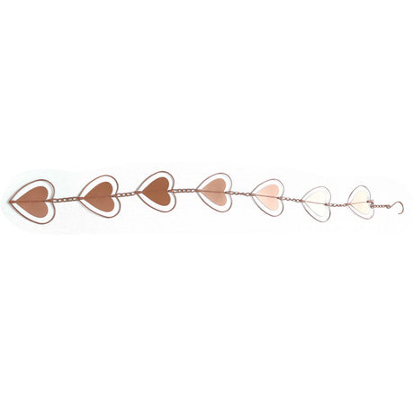 Metal Rain Chain Drainage Function Decorative Heart Shape Wind Chime with Hook for Balcony Patio Corridor