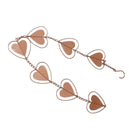 Metal Rain Chain Drainage Function Decorative Heart Shape Wind Chime with Hook for Balcony Patio Corridor