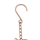 Metal Rain Chain Drainage Function Decorative Heart Shape Wind Chime with Hook for Balcony Patio Corridor
