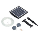 Solar Aquarium Air Pump Oxygenator Solar Powered Air Pump Low Noise Solar Pond Aerator with 2 Air Bubble Stones for Pond