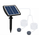 Solar Aquarium Air Pump Oxygenator Solar Powered Air Pump Low Noise Solar Pond Aerator with 2 Air Bubble Stones for Pond
