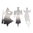 3Pcs Halloween Silhouette Yard Signs Iron Metal Witch Halloween Decorations Outdoor for Party Festivals Home