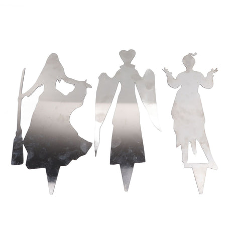 3Pcs Halloween Silhouette Yard Signs Iron Metal Witch Halloween Decorations Outdoor for Party Festivals Home