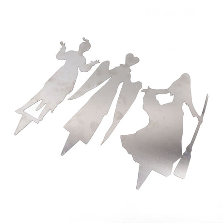 3Pcs Halloween Silhouette Yard Signs Iron Metal Witch Halloween Decorations Outdoor for Party Festivals Home