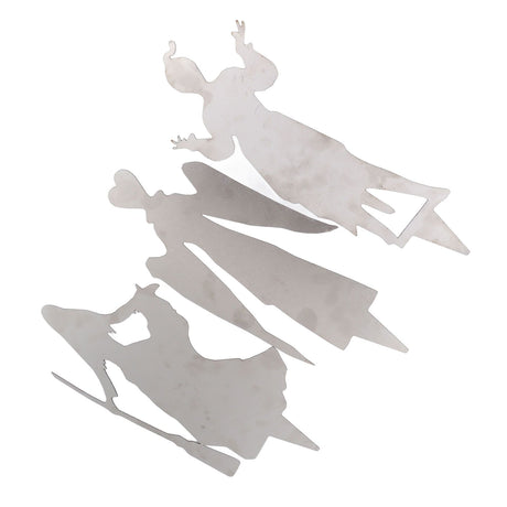 3Pcs Halloween Silhouette Yard Signs Iron Metal Witch Halloween Decorations Outdoor for Party Festivals Home