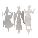 3Pcs Halloween Silhouette Yard Signs Iron Metal Witch Halloween Decorations Outdoor for Party Festivals Home