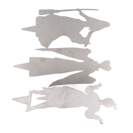 3Pcs Halloween Silhouette Yard Signs Iron Metal Witch Halloween Decorations Outdoor for Party Festivals Home