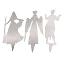 3Pcs Halloween Silhouette Yard Signs Iron Metal Witch Halloween Decorations Outdoor for Party Festivals Home