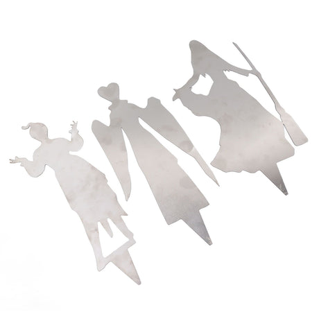 3Pcs Halloween Silhouette Yard Signs Iron Metal Witch Halloween Decorations Outdoor for Party Festivals Home