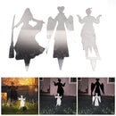 3Pcs Halloween Silhouette Yard Signs Iron Metal Witch Halloween Decorations Outdoor for Party Festivals Home