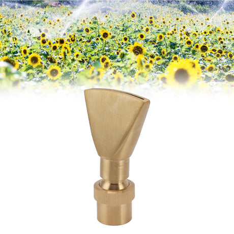 Fan Shaped Fountain Nozzle Copper Adjustable Uniform Water Spray Fan Shaped Fountain Spray Head for Park G1in