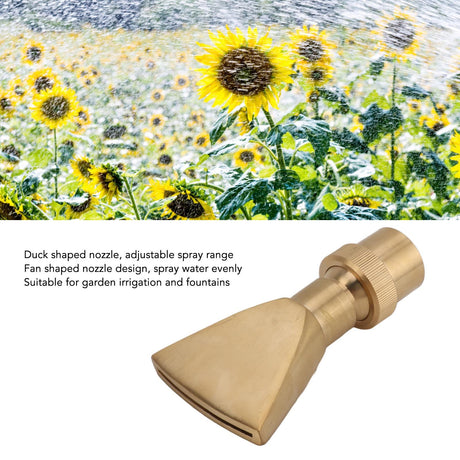 Fan Shaped Fountain Nozzle Copper Adjustable Uniform Water Spray Fan Shaped Fountain Spray Head for Park G1in