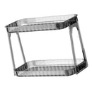 Cosmetic Storage Rack Double Layer Clear Detachable Modern Countertop Cosmetic Organizer for Dressing Table Smoke Gray