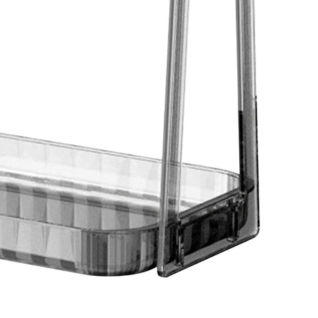 Cosmetic Storage Rack Double Layer Clear Detachable Modern Countertop Cosmetic Organizer for Dressing Table Smoke Gray