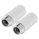2PCS Shower Arm Extension Stainless Steel Chrome Plating Shower Head Extension Pipe for Bathroom 5.1cm/2in