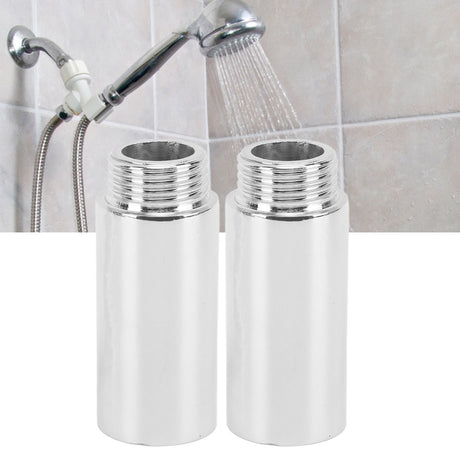 2PCS Shower Arm Extension Stainless Steel Chrome Plating Shower Head Extension Pipe for Bathroom 5.1cm/2in