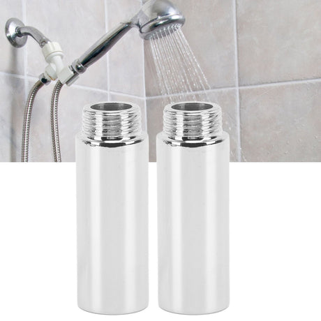 2PCS Shower Arm Extension Stainless Steel Chrome Plating Shower Head Extension Pipe for Bathroom 6.1cm/2.4in