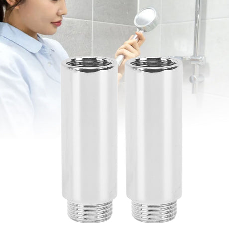 2PCS Shower Arm Extension Stainless Steel Chrome Plating Shower Head Extension Pipe for Bathroom 6.1cm/2.4in