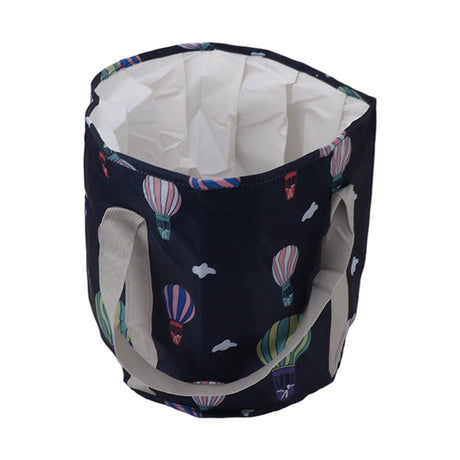 Collapsible Foot Bath Basin PVC Insulated Portable Foot Soaking Bath Tub Water Bucket with Handle for Outdoor Camping Travel Navy Blue Balloon