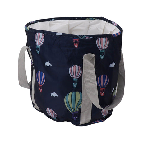 Collapsible Foot Bath Basin PVC Insulated Portable Foot Soaking Bath Tub Water Bucket with Handle for Outdoor Camping Travel Navy Blue Balloon