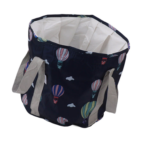 Collapsible Foot Bath Basin PVC Insulated Portable Foot Soaking Bath Tub Water Bucket with Handle for Outdoor Camping Travel Navy Blue Balloon