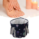 Collapsible Foot Bath Basin PVC Insulated Portable Foot Soaking Bath Tub Water Bucket with Handle for Outdoor Camping Travel Navy Blue Balloon