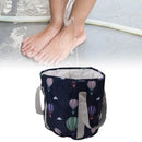 Collapsible Foot Bath Basin PVC Insulated Portable Foot Soaking Bath Tub Water Bucket with Handle for Outdoor Camping Travel Navy Blue Balloon