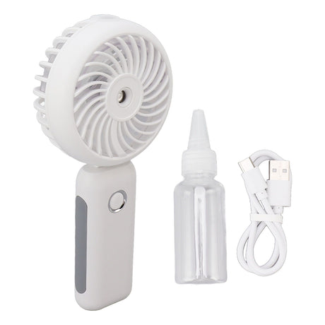 Portable Handheld Misting Fan Personal Mist Fan Spray Water Mist Fan Foldable Mini Cooling Fans 4000mAh Battery 3 Speed White